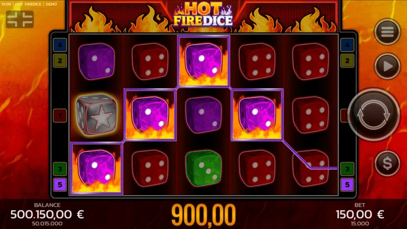 Hot Fire Dice - peruspeli ja laajeneva Fire Blaze -symboli